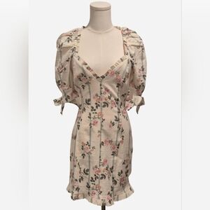 For Love And Lemons Cream Floral Dress